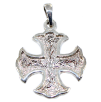 Croix catholique palme - Taille 2 Argent 