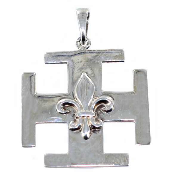 Croix Scoute Fleur de Lys Argent 