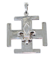 Croix Scoute Fleur de Lys Argent 