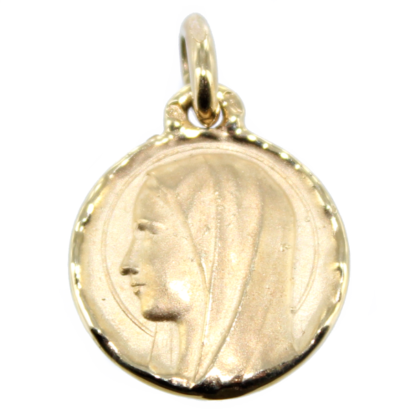 Médaille Or Jaune Sainte Vierge ciselée - Taille 1