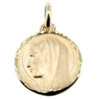 Médaille Or Jaune Sainte Vierge ciselée - Taille 2