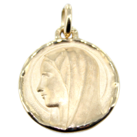 Médaille Or Jaune Sainte Vierge ciselée - Taille 3