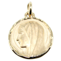 Médaille Or Jaune Sainte Vierge ciselée - Taille 3 