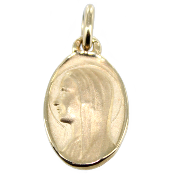 Médaille Or Jaune Sainte Vierge ovale - Taille 1
