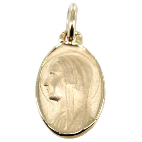 Médaille Or Jaune Sainte Vierge ovale - Taille 1 