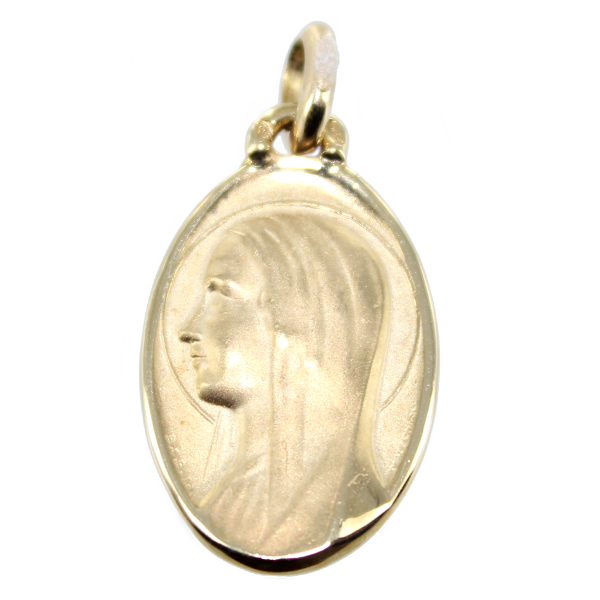 Médaille Or Jaune Sainte Vierge ovale - Taille 2 