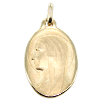 Médaille Or Jaune Sainte Vierge ovale - Taille 3 