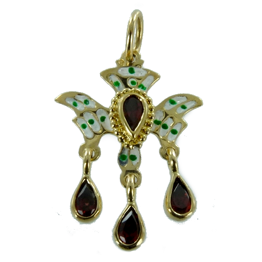 Pendentif Or Jaune Saint-Esprit émaillé - Modèle  1 