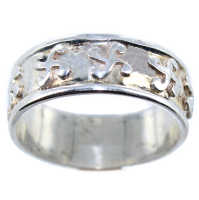 Bague Argent Croix basques en relief 