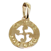 Pendentif Or Jaune Symbole Basque Suerte Ona Dut - Taille 1 