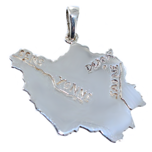 Pendentif Argent Carte Bourgogne 