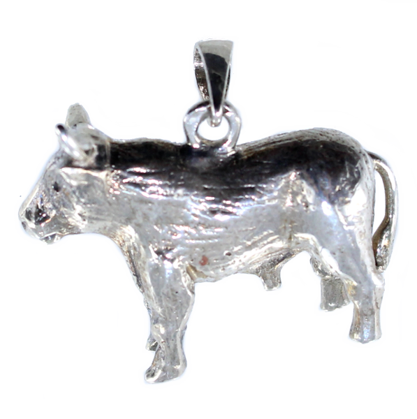 Pendentif Argent Taureau Charolais 