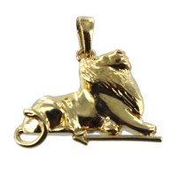 Pendentif Or Jaune Lion de Belfort 