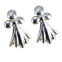 Boucles d'oreilles Argent puces Hermine ronde - Taille 2 