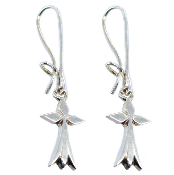 Boucles d'oreilles Argent pendantes Hermine losange 