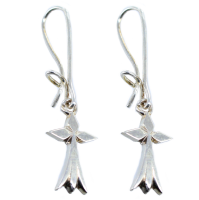 Boucles d'oreilles Argent pendantes Hermine losange 