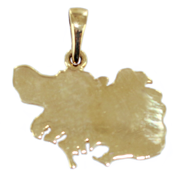 Pendentif Or Jaune Carte Morbihan 