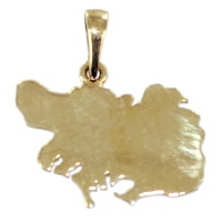 Pendentif Or Jaune Carte Morbihan 