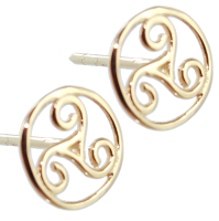 Boucles d'oreilles Or Jaune puces Triskell entouré 