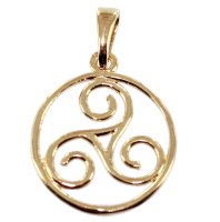 Pendentif Or Jaune Triskell encerclé - Taille 3 