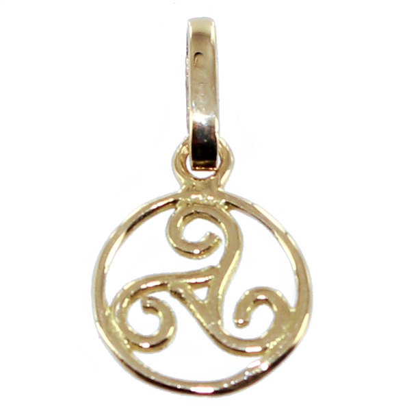 Pendentif Or Jaune Triskell encerclé - Taille 1 