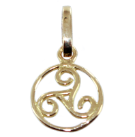 Pendentif Or Jaune Triskell encerclé - Taille 1 