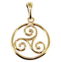 Pendentif Or Jaune Triskell encerclé - Taille 4 