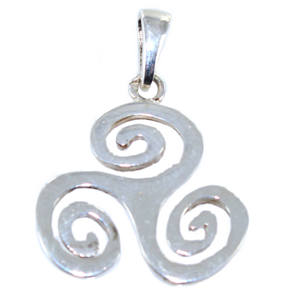 Pendentif Argent Triskell stylisé enroulé 