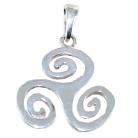 Pendentif Argent Triskell stylisé enroulé 