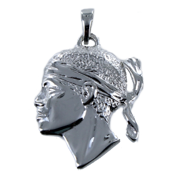 Pendentif Argent Tête de Maure - Taille 2 