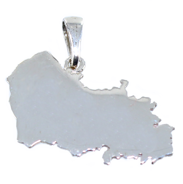 Pendentif Argent Carte Pas de Calais 