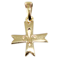 Croix Fleur de lys Or Jaune 