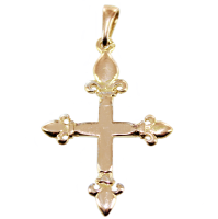 Croix Quatre Fleurs de Lys - Taille 2 Or Jaune 