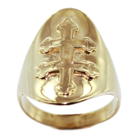 Bague Or Jaune Croix de Lorraine 