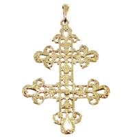 Croix Or Jaune  de Lorraine d'Exception 