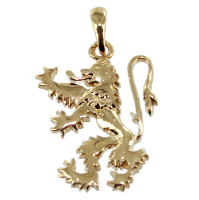 Pendentif Or Jaune Lion héraldique - Taille 3 