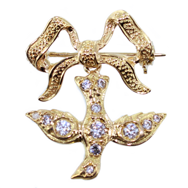 Broche Or Jaune Saint Esprit Normand - Taille 2 