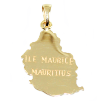 Pendentif Or Jaune Carte Ile Maurice 