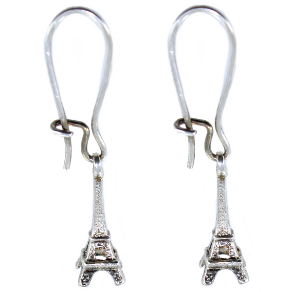 Boucles d'oreilles Argent pendantes Tour Eiffel 