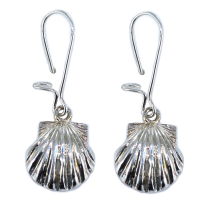 Boucles d'oreilles Argent pendantes Coquille Saint Jacques - Taille 3 