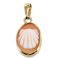 Pendentif Or Jaune Camée Coquille Saint Jacques 