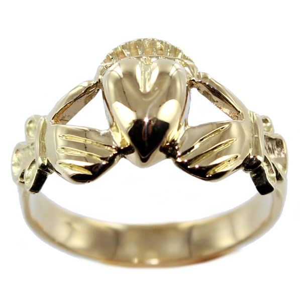 Bague de fiançailles Or Jaune régionale foi Claddagh 