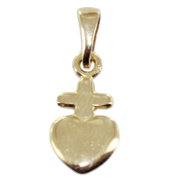 Pendentif Or Jaune Coeur Vendéen plein 