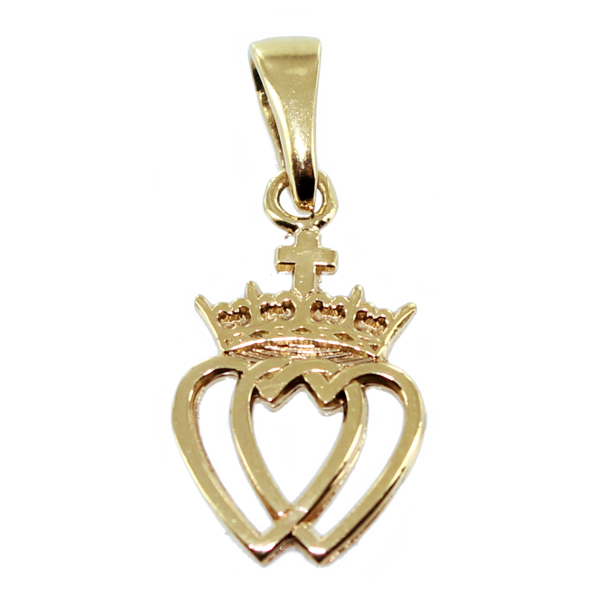 Pendentif Or Jaune Coeur Vendéen avec couronne - Taille 1 