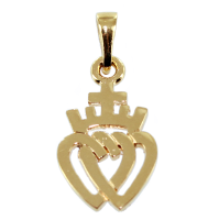 Pendentif Or Jaune Coeur Vendéen - Taille 2 