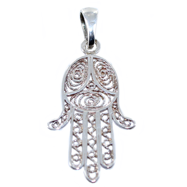 Pendentif Argent Main de Fatma ajourée - Taille 4 