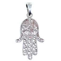 Pendentif Argent Main de Fatma ajourée - Taille 4 