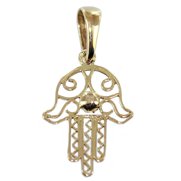Pendentif Or Jaune Main de Fatma ajourée - Taille 1 