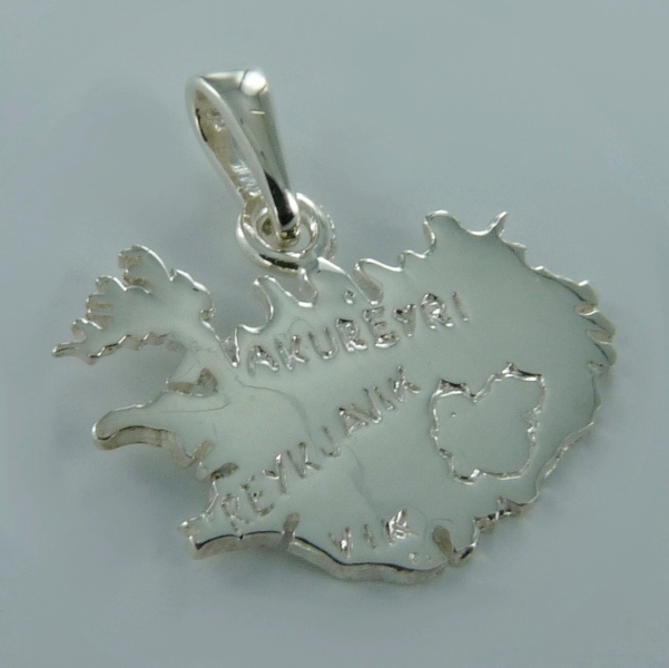 Pendentif Carte Islande gravée - Taille 2 - Image 2 