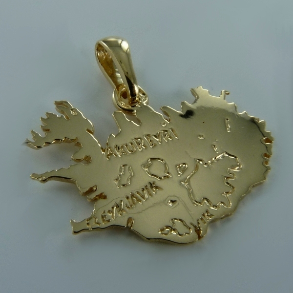 Pendentif Carte Islande gravée - Taille 3 - Image 3 